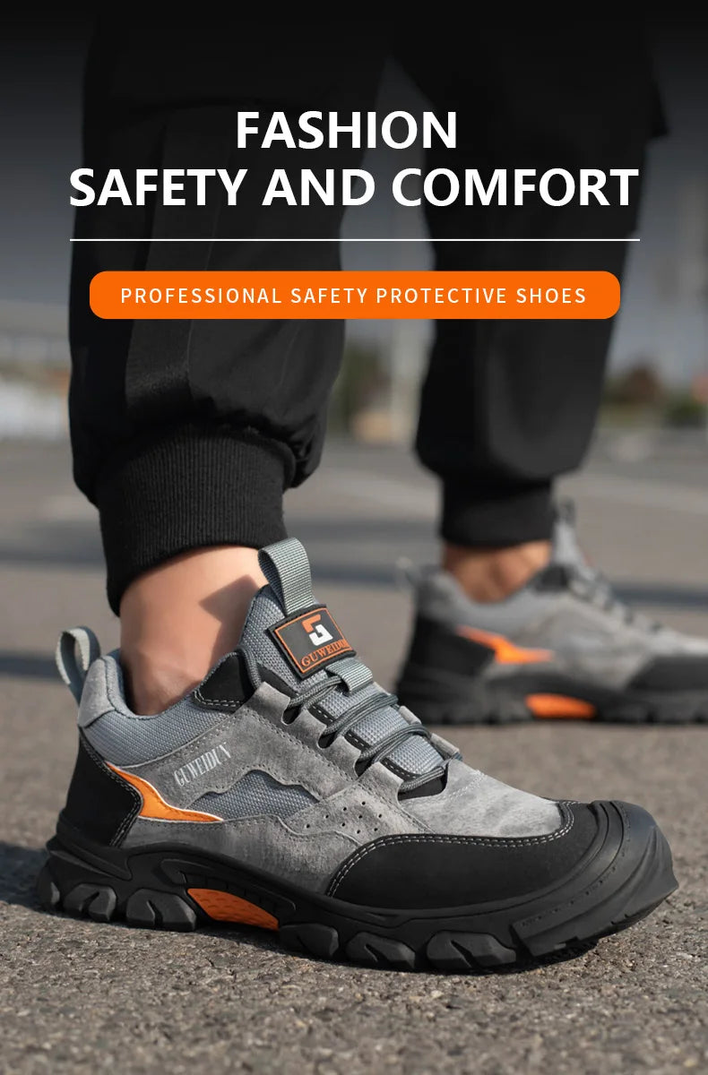 Men’s Lightweight Safety Work Shoes – Plastic Toe & Anti-Puncture
